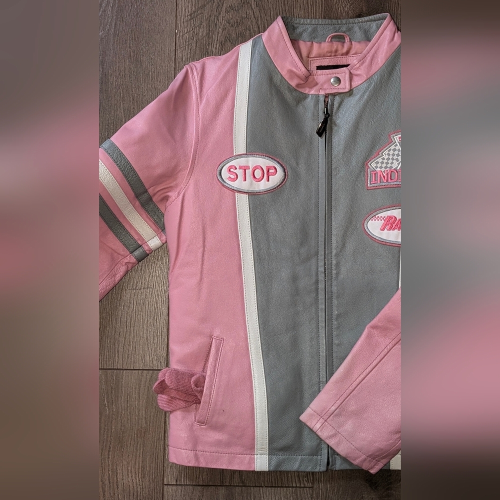 Teen/Jr Racing Leather Jacket - Picture 4 of 12